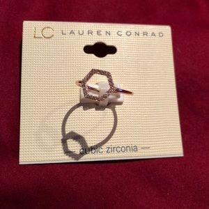 NWT LC Lauren Conrad - Pentagon Ring (Rose Gold)